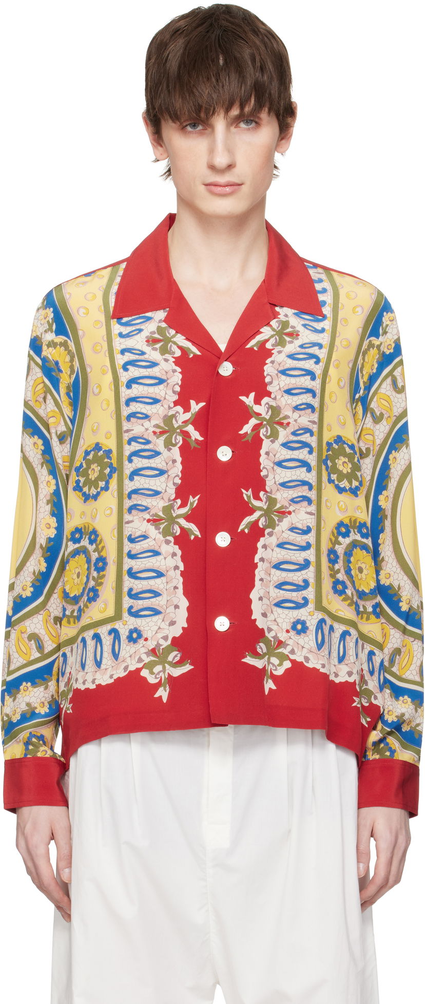 Paita Bode Bode Bricolage Long Sleeve Shirt Punainen | MRS25SH001