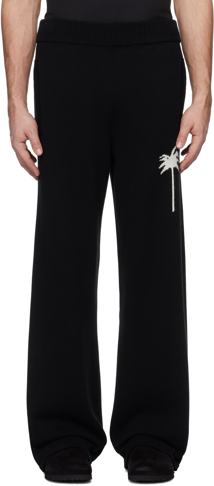 Verryttelyhousut Palm Angels Knit Sweatpants Musta | PMHG021S25KNI0011003