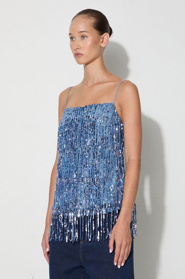 Tankkitoppi Samsoe Samsoe Sequined Fringe Cami Top by Samsoe Samsoe Sininen | F23200094, 3
