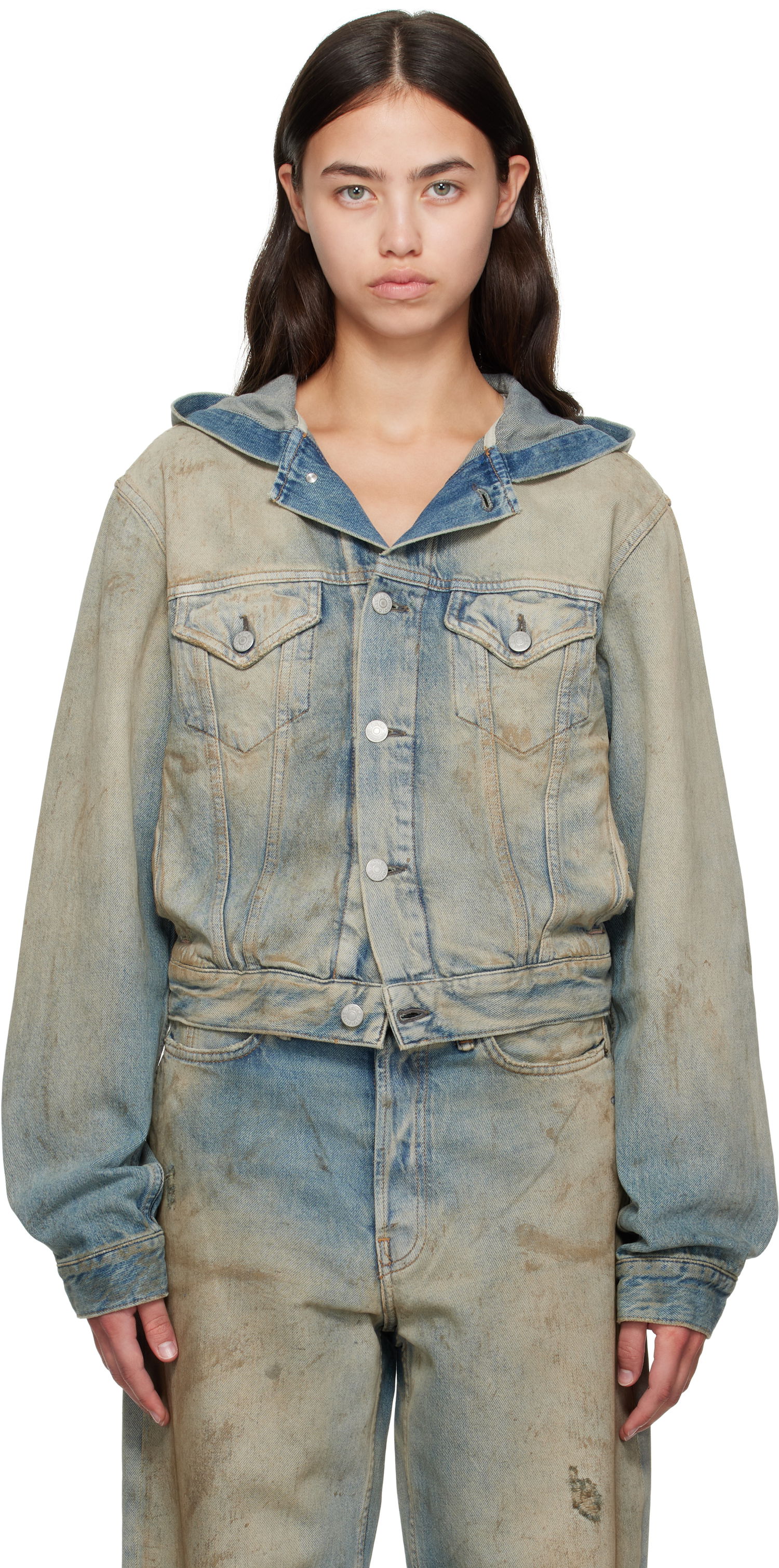 Takki Acne Studios Acne Studios Hooded Denim Jacket Sininen | C90199-, 0