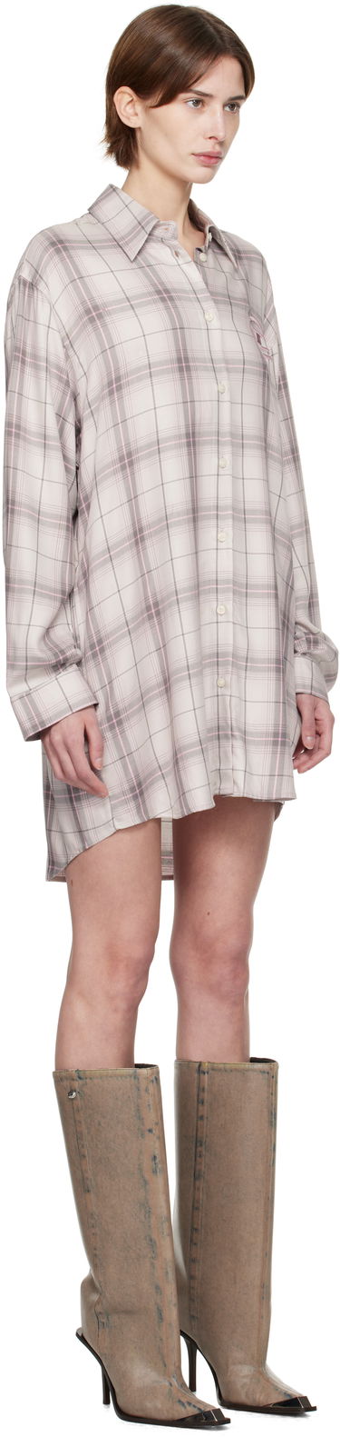 Paita Diesel Diesel D-Dalis-Q1 Plaid Minidress Beige | A16836 0HQAN, 1