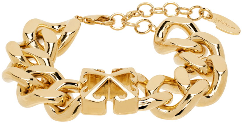 Kaulakoru Off-White Gold Arrow Chain Bracelet Keltainen | OWOA12FF24MET0017600
