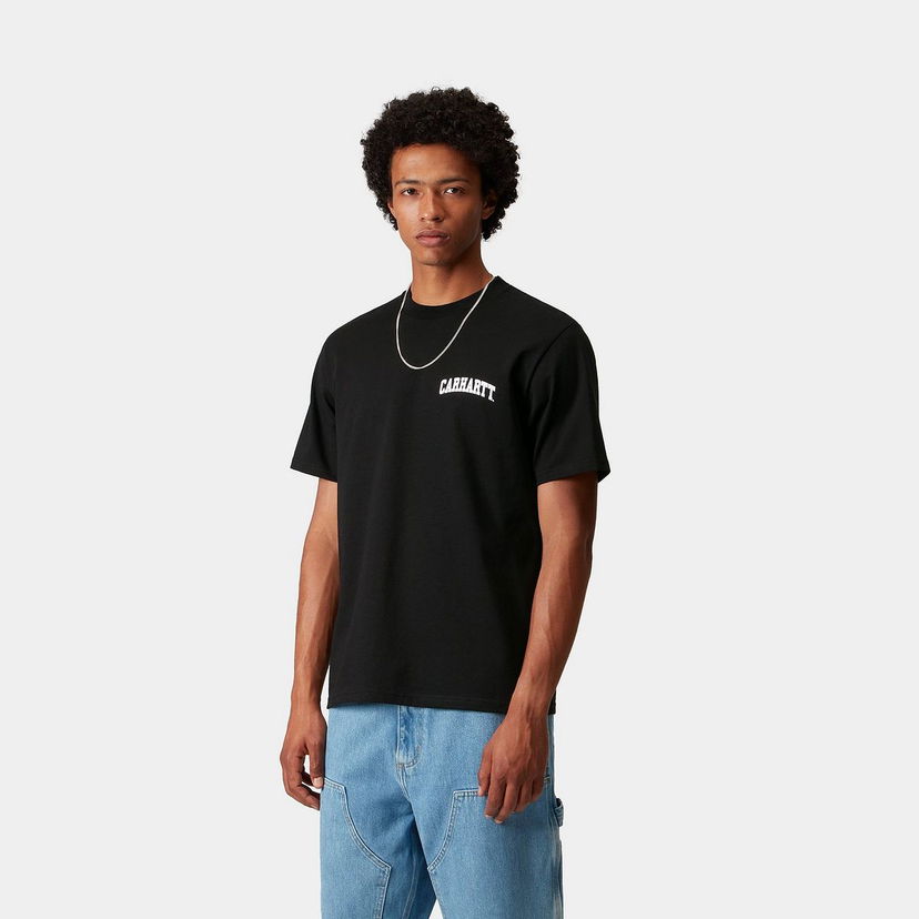 T-paita Carhartt WIP Short Sleeve University Script T-Shirt Musta | I036110_9