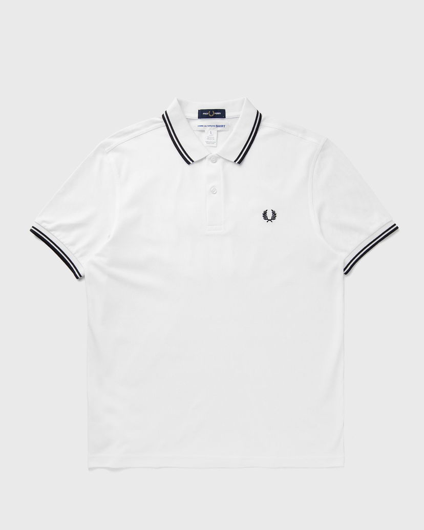 Poolopaita Comme des Garçons Fred Perry Knit T-Shirt Valkoinen | FO-T502-S25-3