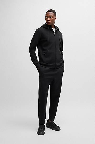Huppari BOSS BOSS Stretch-Cotton Zip-Up Hoodie Musta | 50506161, 1