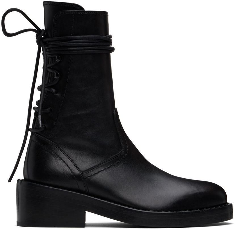 Vaatteet Ann Demeulemeester Ann Demeulemeester Henrica Leather Boots Musta | 2201-W-A02-380-099