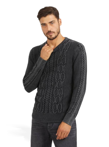Villapaita GUESS Cable Knit Musta | M3BR21Z2BB0