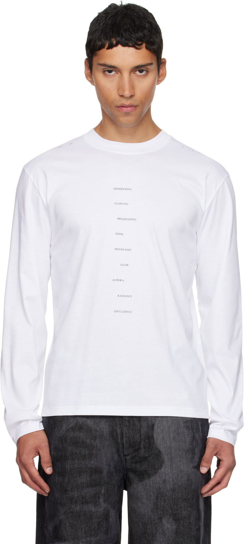 T-paita HELIOT EMIL HELIOT EMIL Effulgence Long Sleeve T-Shirt Valkoinen | AW25_M_09_149_WHT02