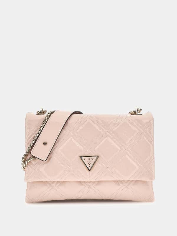 Käsilaukku GUESS Deesa Patent Crossbody Vaaleanpunainen | HWTG9224210