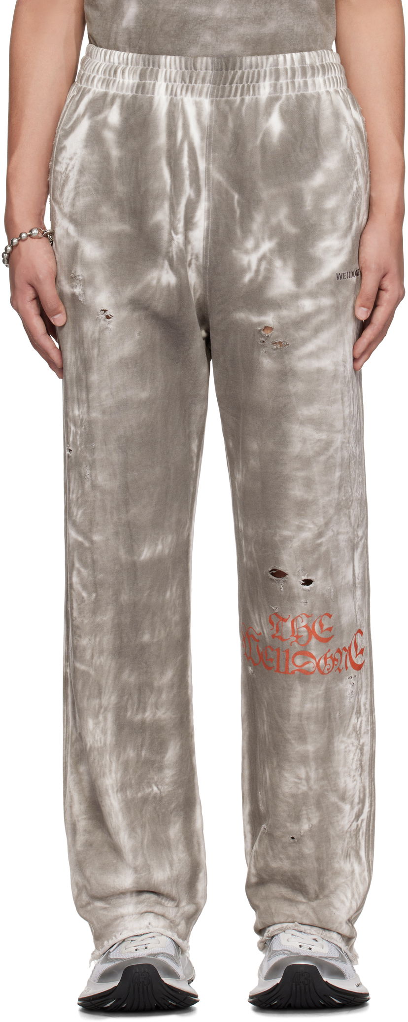 Verryttelyhousut We11done We11done Distressed Tie-Dye Sweatpants Harmaa | WD-TA0-25-721-U-BK