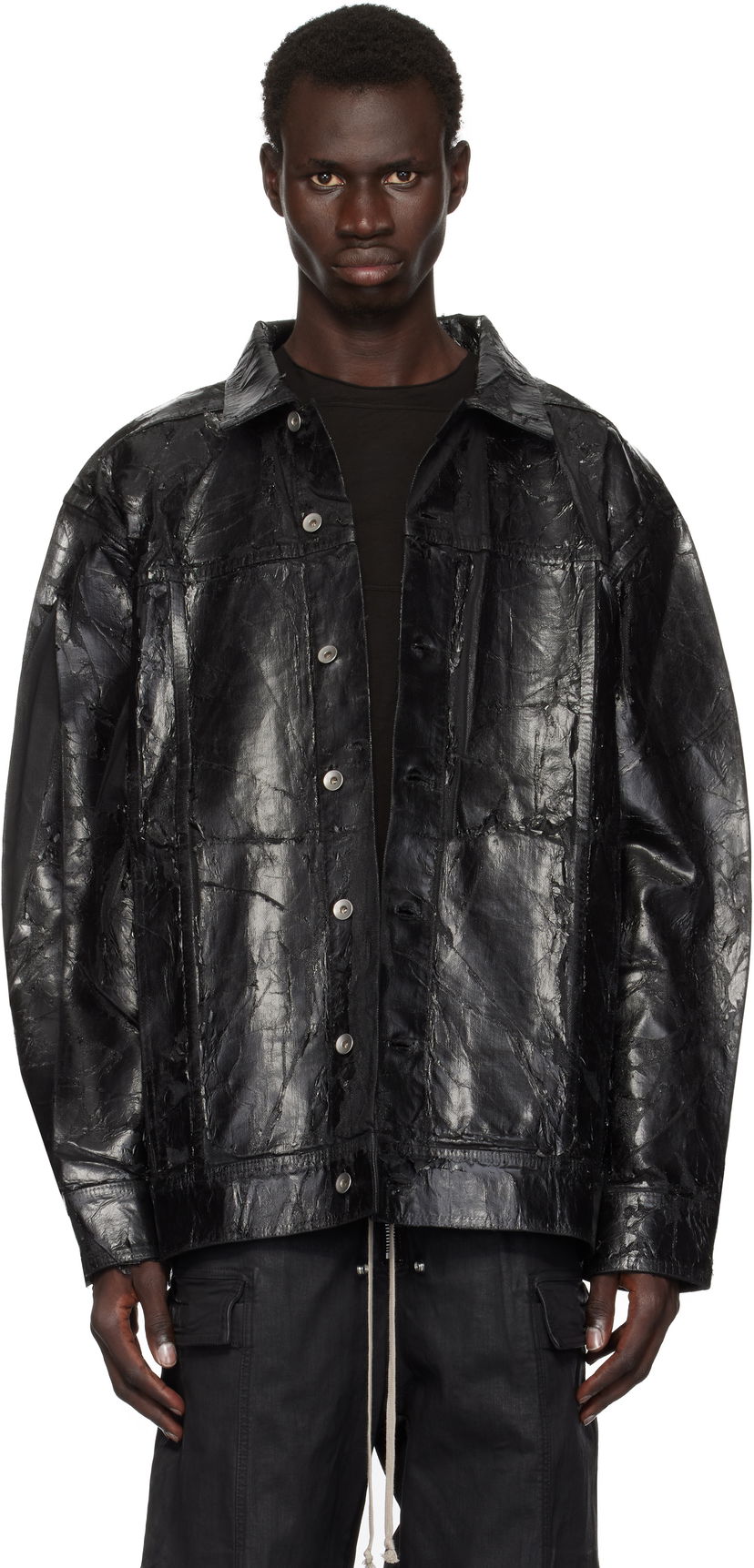 Takki Rick Owens Jumbo Worker Denim Jacket Musta | DU02D2761 BMC