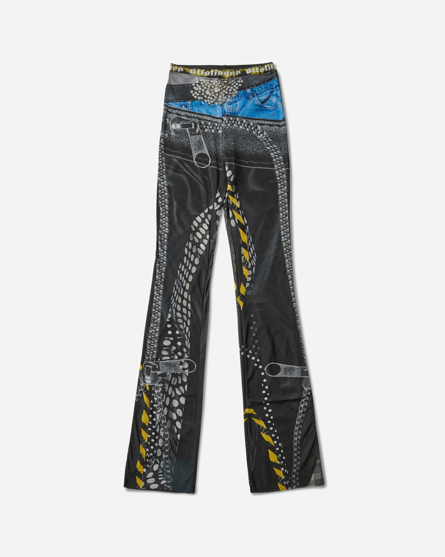 Housut Ottolinger Mesh Flare Pants with Polka Dot and Zip Print Monivärinen | 10120050104 PRIBLK, 1