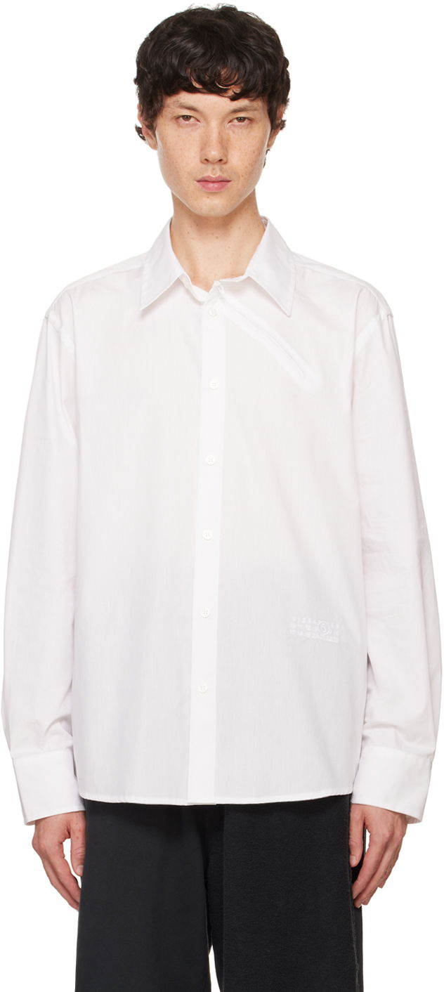 Paita Maison Margiela MM6 White Zipped Shirt Valkoinen | SH0DT0010 M35152