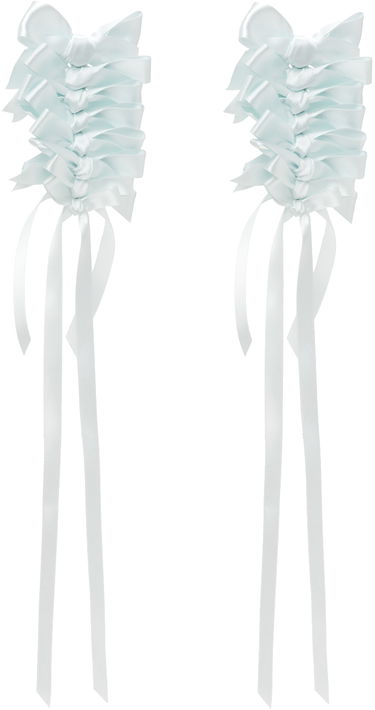 Korvakorut Simone Rocha Simone Rocha Long Rosette Bow Earrings Valkoinen | ERG426 0916, 1