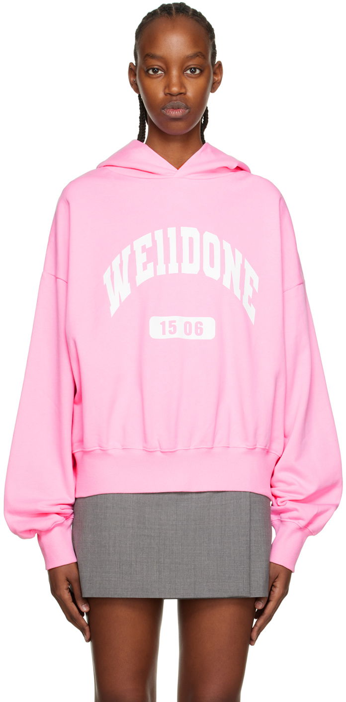 Huppari We11done We11done Old School Campus Hoodie Vaaleanpunainen | WD-TH3-22-807-U-PK
