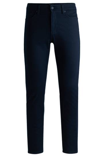 Jeans BOSS Delaware Slim-Fit Brushed Satin Trousers Tummansininen | 50524431