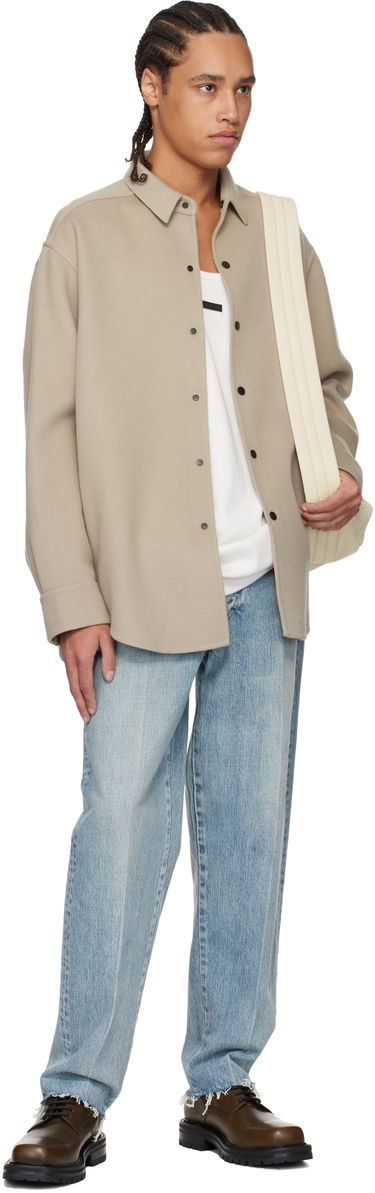 Paita Fear of God Fear of God Wool Cashmere Overshirt Beige | FGE230-330DWC, 3