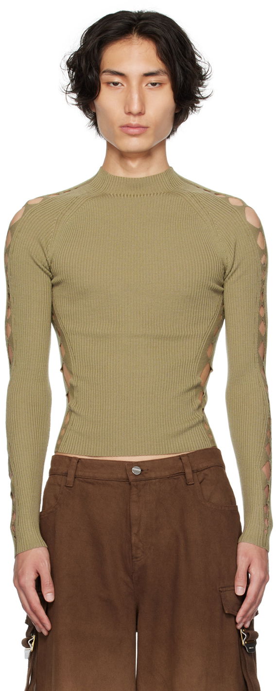 T-paita Dion Lee Cutout Detail Knit Top Vihreä | A7725P23