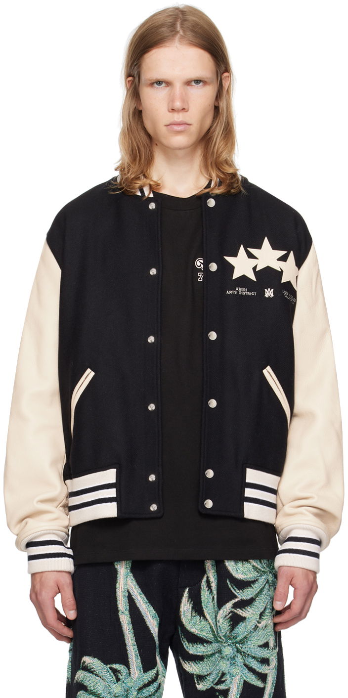 Bomber-takki AMIRI Stars Bomber Jacket Musta | AMOUBB1004