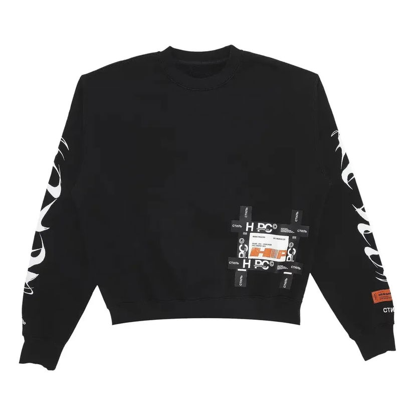 Huppari HERON PRESTON HERON PRESTON HP Brush Crewneck Sweatshirt Musta | HMBA016F21JER0051001