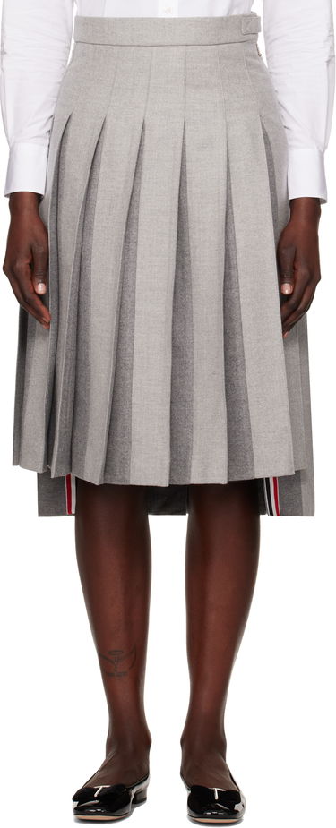 Hame Thom Browne Wool Flannel Pleated Midi Skirt Harmaa | FGC441A-F0580, 0
