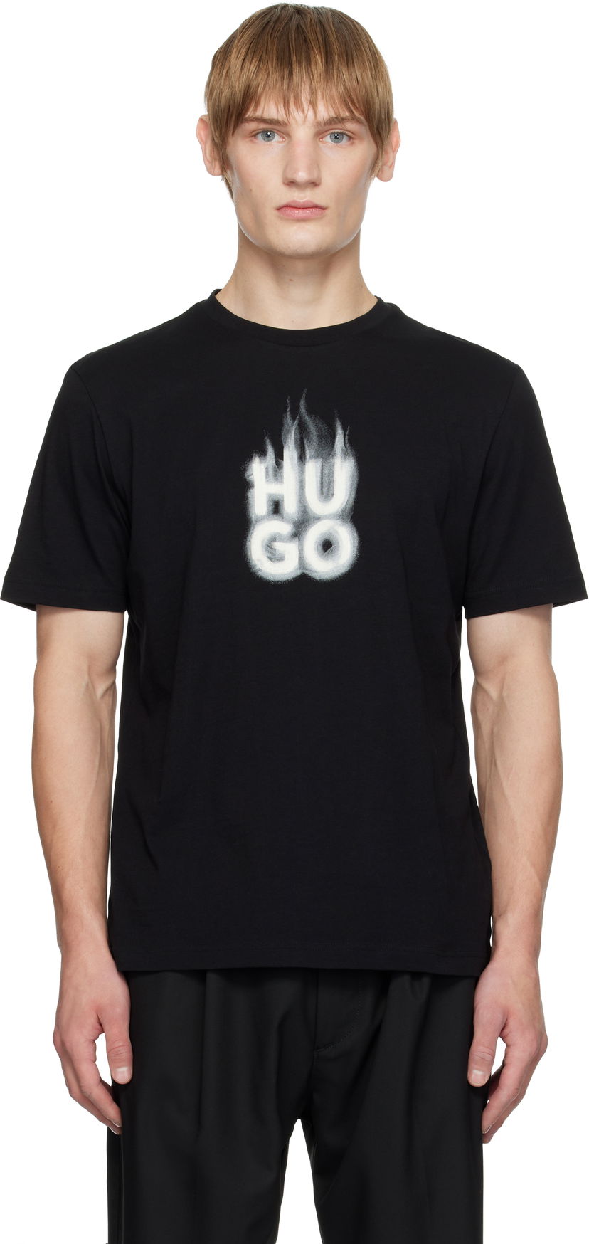 T-paita BOSS Flame Logo Black T-Shirt Musta | 50535363