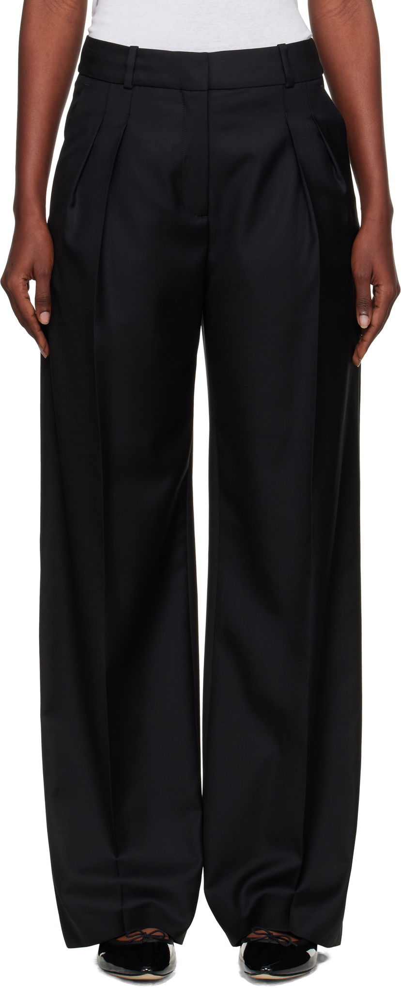 Housut Loulou de Saison Loulou de Saison Sbiru LDS Straight Leg Trousers Musta | SBIRU LDS