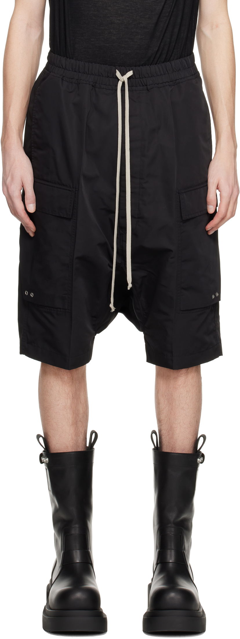Shortsit Rick Owens Rick Owens Hollywood Cargo Pods Shorts Musta | RU01E5389 FT