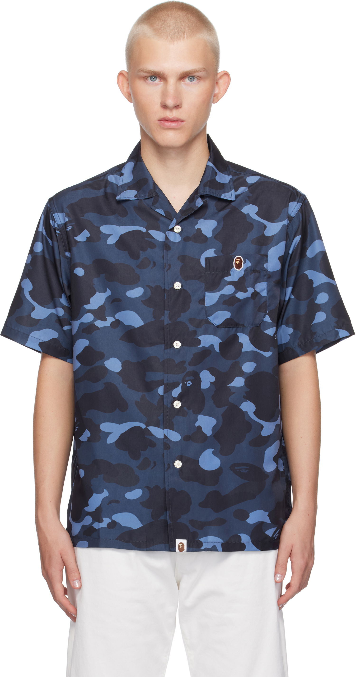 Paita BAPE Ape Head One Point Shirt Camo Tummansininen | 001SRK301001M, 0