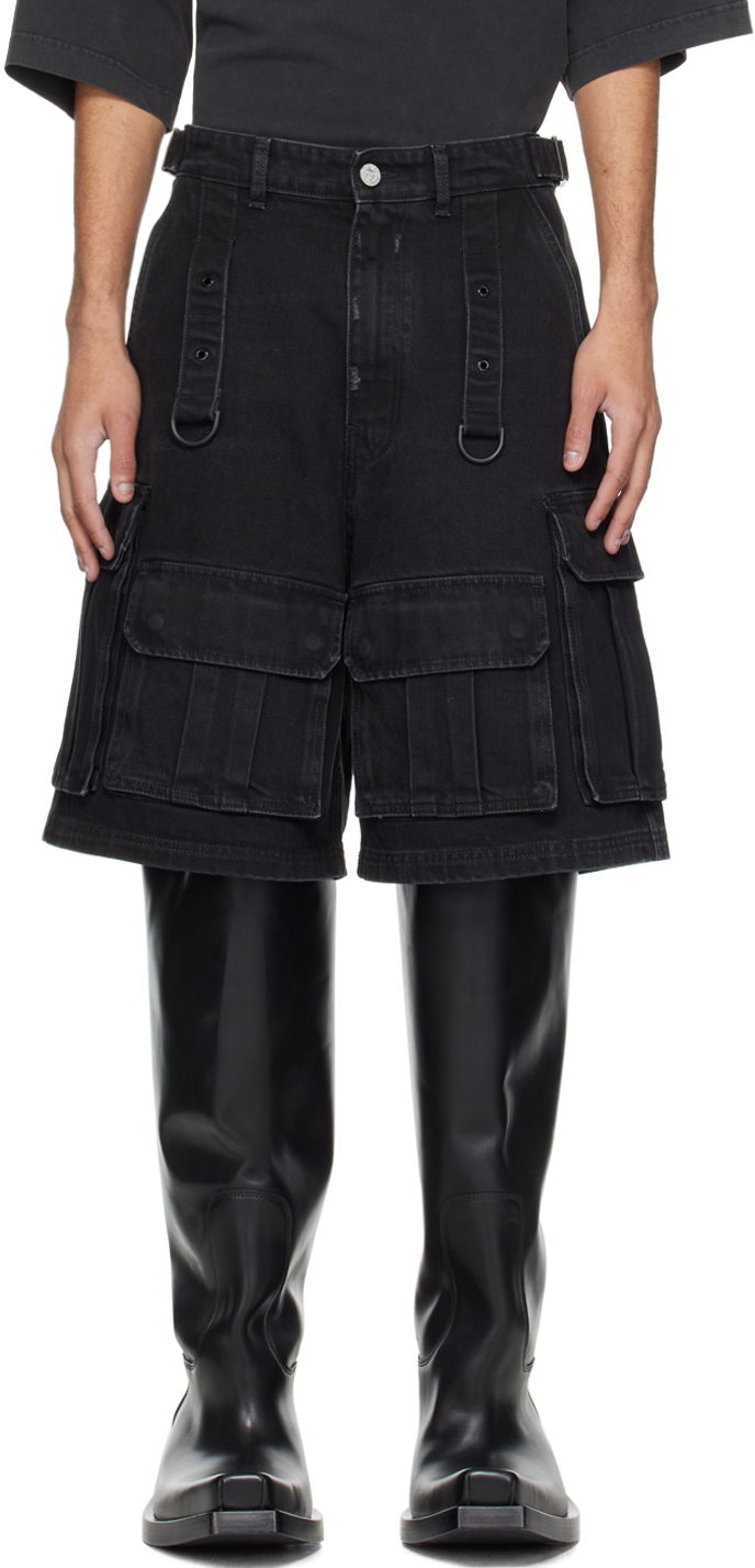 Shortsit VETEMENTS Multipocket Denim Shorts Musta | UE64SS100B