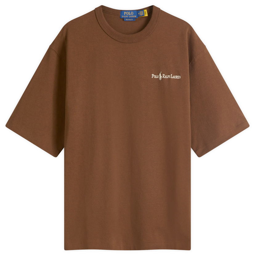 T-paita Polo by Ralph Lauren Relaxed Fit Embroidered Logo T-Shirt Ruskea | 710961137002