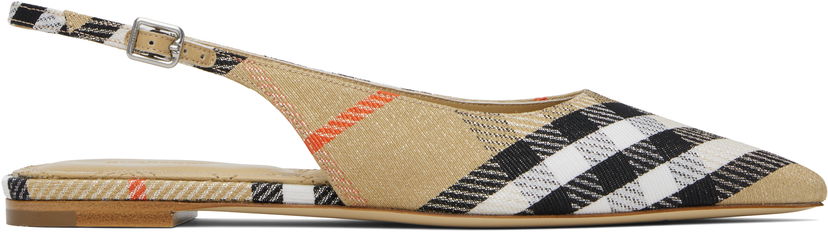 Asusteet Burberry Burberry Birdie Check Slingback Flats Beige | 8106155