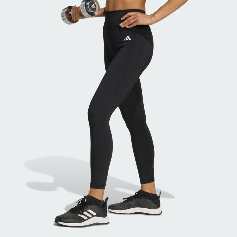 Leggingsit adidas Performance Optime Essentials No Front Rise Seam 7/8 Tights Musta | JY4815