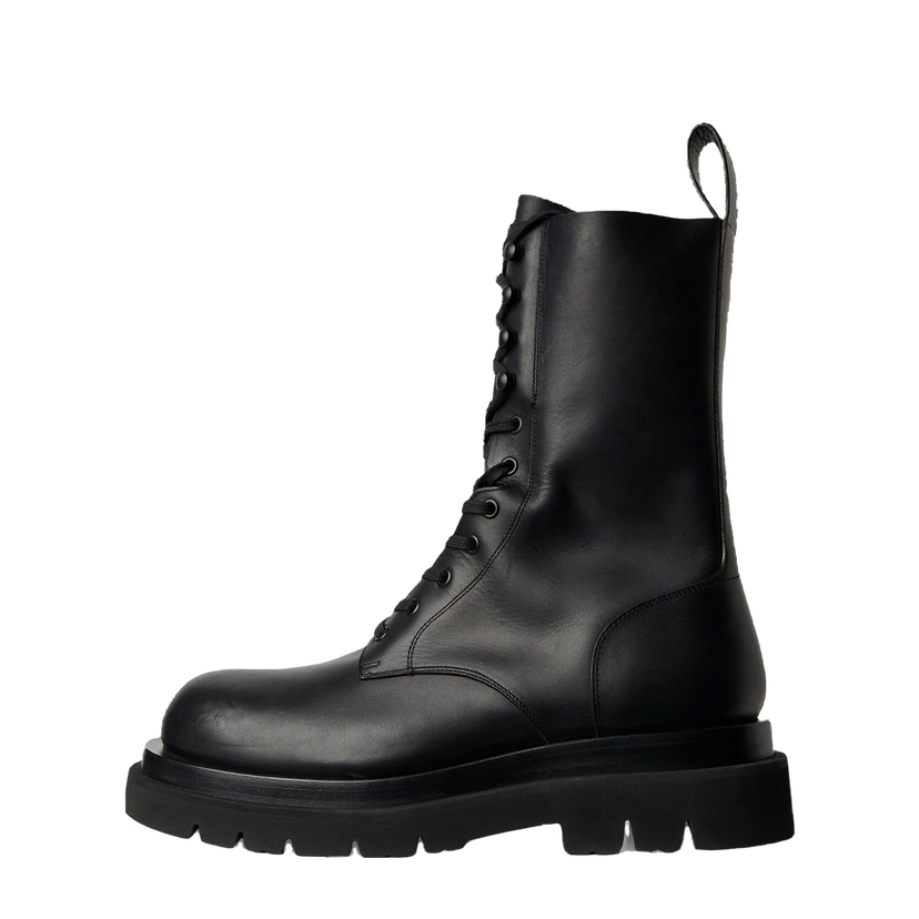 Tennarit ja kengät Bottega Veneta Lug Sole Leather Lace-Up Boots Musta | 715516-VBS50-1000