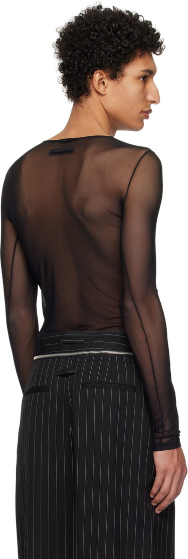 Body Jean Paul Gaultier Jean Paul Gaultier Signature Mesh Long Sleeve T-Shirt Musta | 25/33-F-TO263I-T005-00, 2