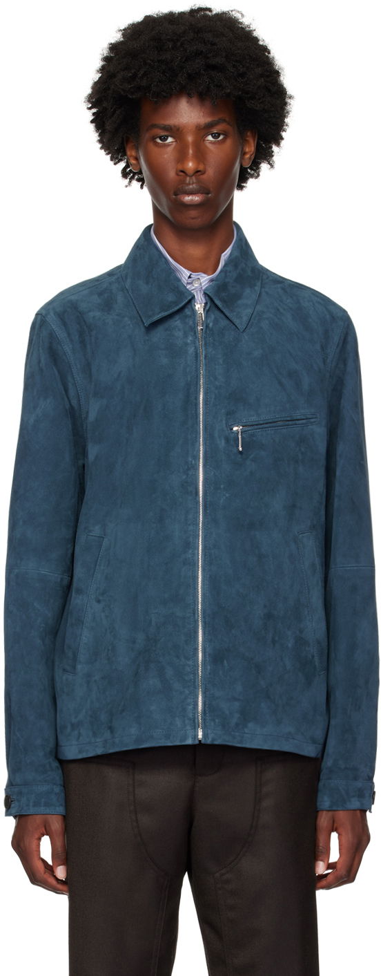 Takki Paul Smith PS Paul Smith Zip Suede Jacket Sininen | M2R-022ZL-N21985-76