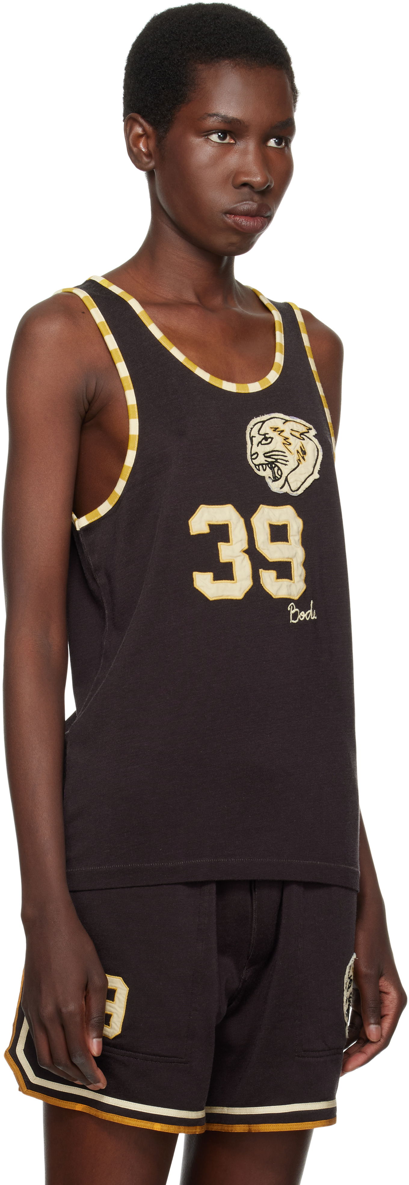 Tankkitoppi Bode Bode Bobcat Singlet Tank Top Musta | MRS25CS037, 1