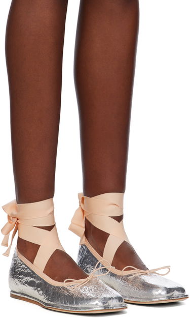 Kengänhoito Simone Rocha Simone Rocha Ribbon Bow Ballerina Flats Metallinen | RMP17 0781, 3