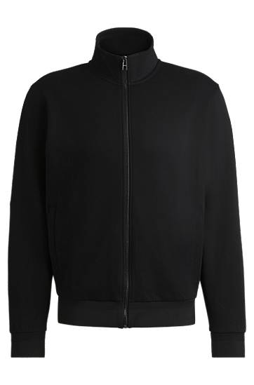 Villapaita BOSS Regular-Fit Stretch Cotton Zip-Up Sweatshirt Musta | 50532755