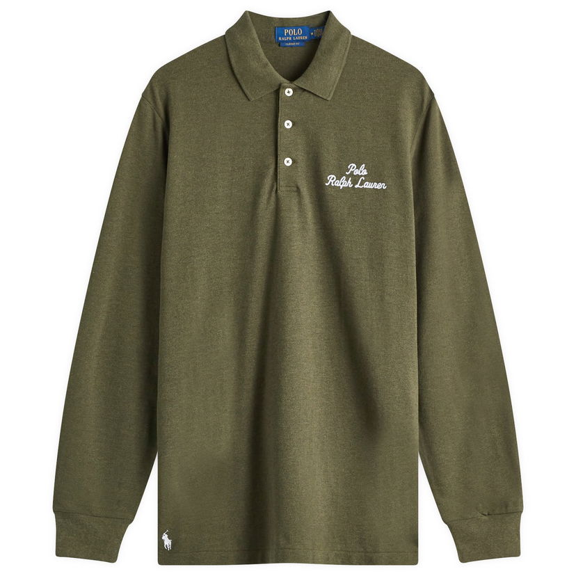 Poolopaita Polo by Ralph Lauren Script Logo Long Sleeve Polo Shirt Vihreä | 710957364002
