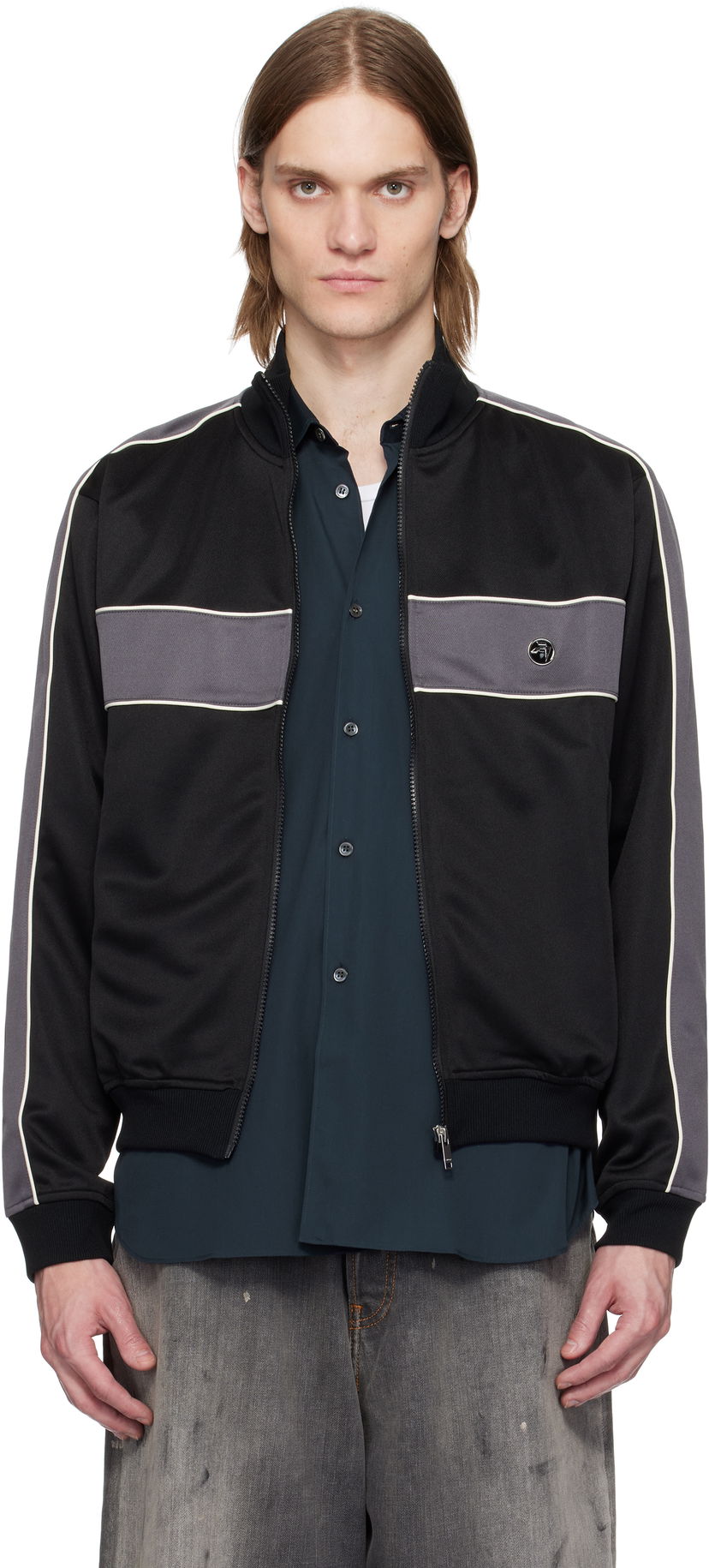 Bomber-takki Ambush AMBUSH Paneled Track Jacket Musta | 12115218