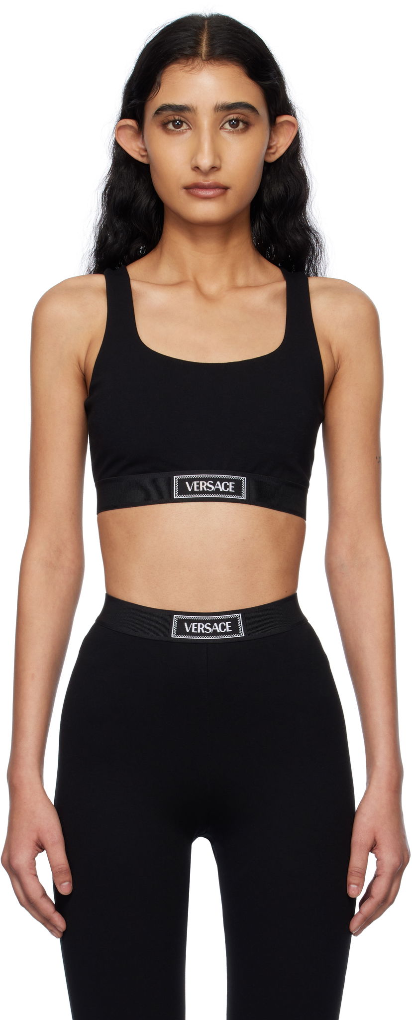 Rintaliivit Versace Versace 90s Vintage Logo Sport Bra Musta | 1015880_1A12037_1B000