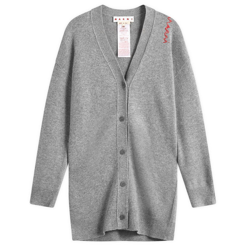 Villapaita Marni Long Sleeve Knitted Cardigan Harmaa | CDMD0384A0
