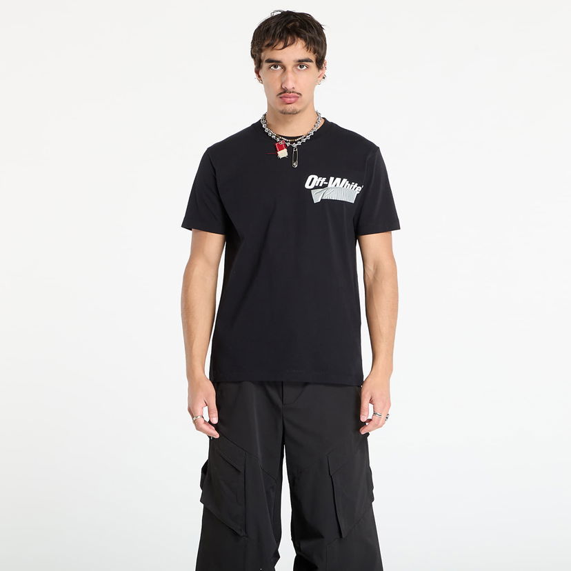 T-paita Off-White Off-White Cupid Tape Slim Fit Short Sleeve T-Shirt Musta | OMAA027F25JER00B1001