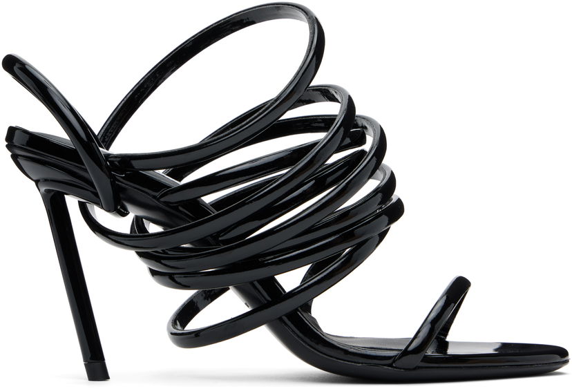 Tennarit ja kengät Alaïa ALAÏA Glossy Multistrap Stiletto Heel Sandals Musta | AA3S118TK049
