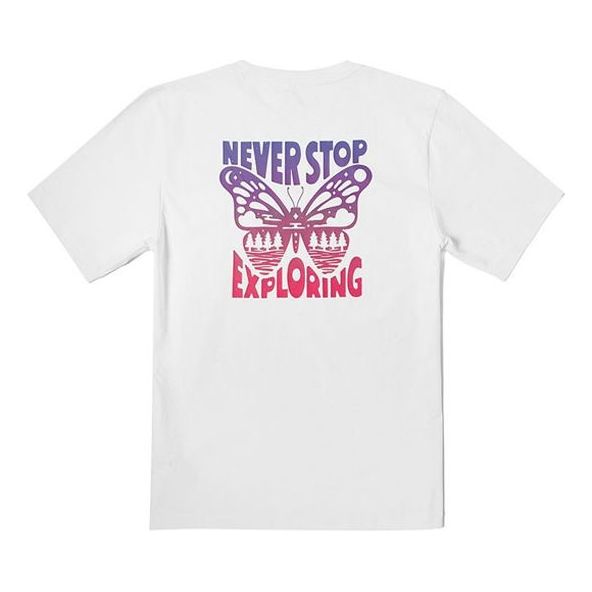 T-paita The North Face Exploring Butterfly Graphic T-Shirt Valkoinen | NF0A7QRN-FN4