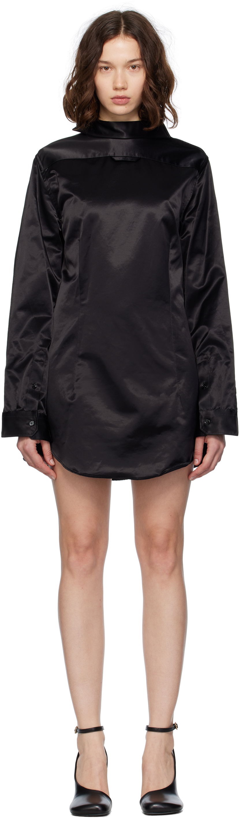 Mekko Maison Margiela MM6 Maison Margiela Satin Mini Dress Musta | S52DA0069 MTN084