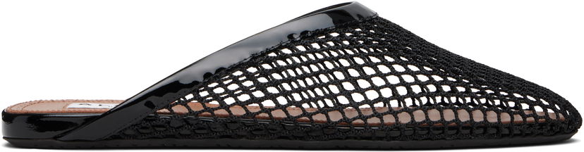 Vaatteet Alaïa ALAÏA Fishnet Flat Mules Musta | AA3M081TK007