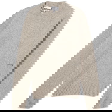 Villapaita GANNI Brushed Alpaca O-Neck Harmaa | K2095-19, 0