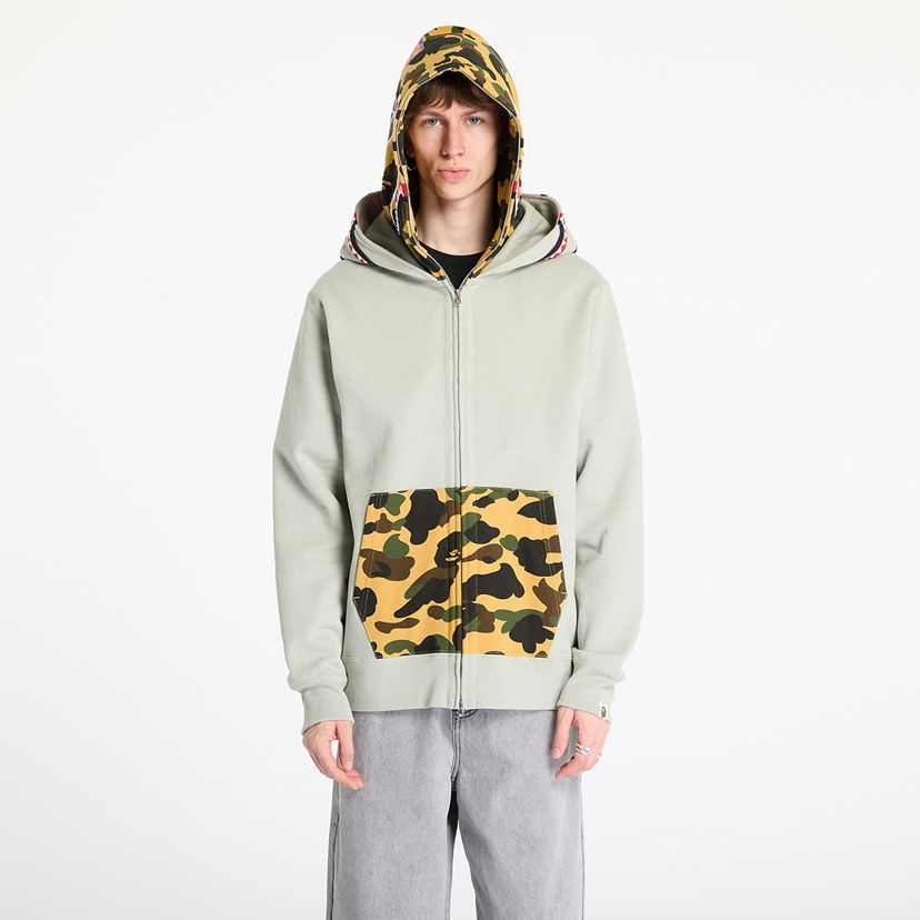 Huppari BAPE A BATHING APE 1st Camo Shark Full Zip Double Hoodie Vihreä | 001ZPL301007MOLD